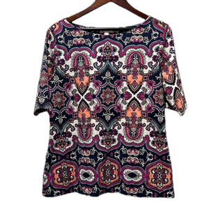 Charter club blue&pink paisley flowy top size XL GUC…